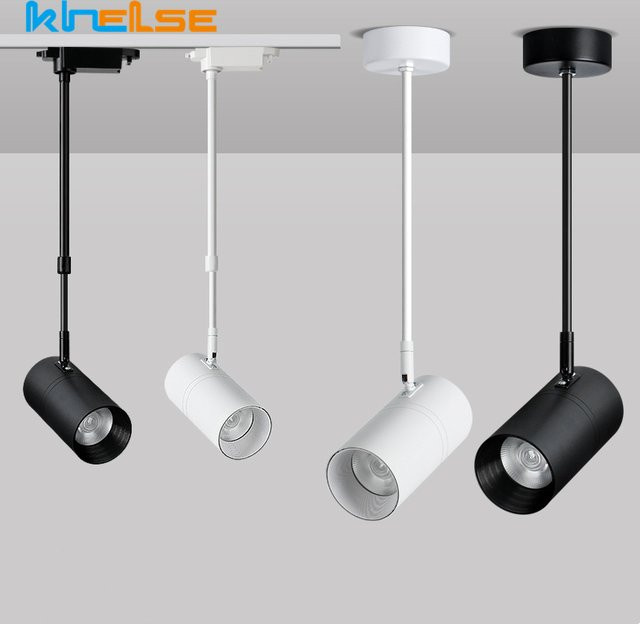 Khelse LED COB Schienenscheinwerfer mit Teleskop-Langer Stange, drehbar und verstellbar, Farbe: Schwarz oder Weiß - Bild 1