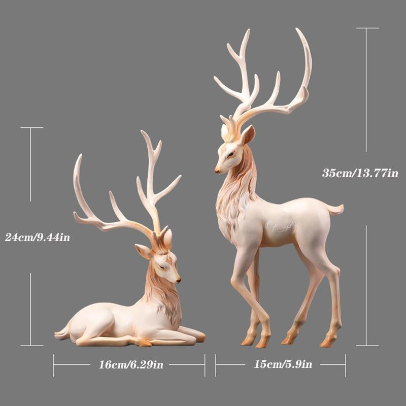 Yiran Furniture Hirschstatue aus Harz als luxuriöse Elchskulptur für deine Wohnzimmerdekoration, Höhe: 35 cm - Bild 1