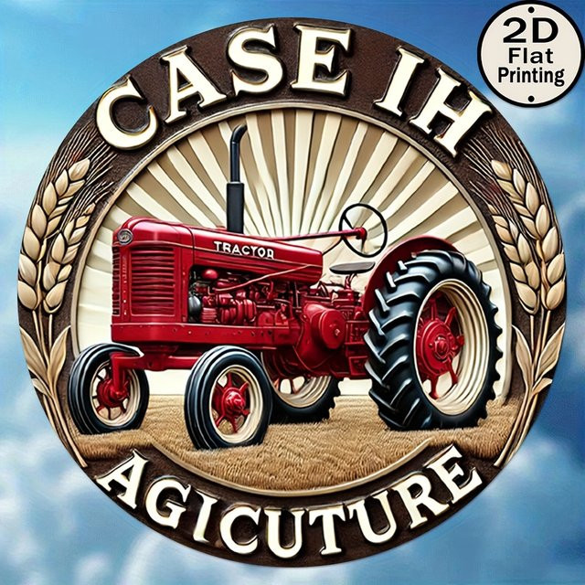Potdemiel Metallschild Case IH Traktor Vintage Design, rund, Durchmesser: 20,32 cm, mehrfarbig - Bild 1