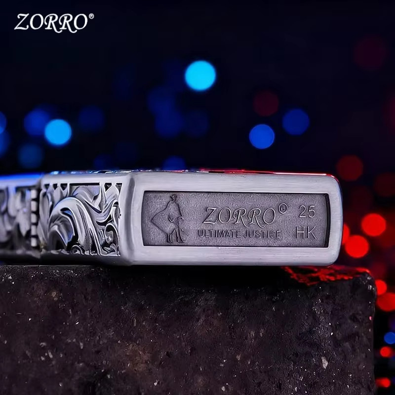 ZORRO Popular Series Winddichtes Feuerzeug mit Split Stone Armor Design und kreativem Farbdruck - Bild 3