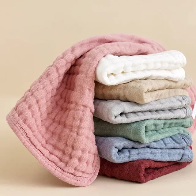 DANIVIVI Baby-Spucktücher aus pinkfarbener Baumwolle, 6-lagiges Musselin-Handtuch und saugfähige Gaze-Waschlappen für dein Baby - Bild 1
