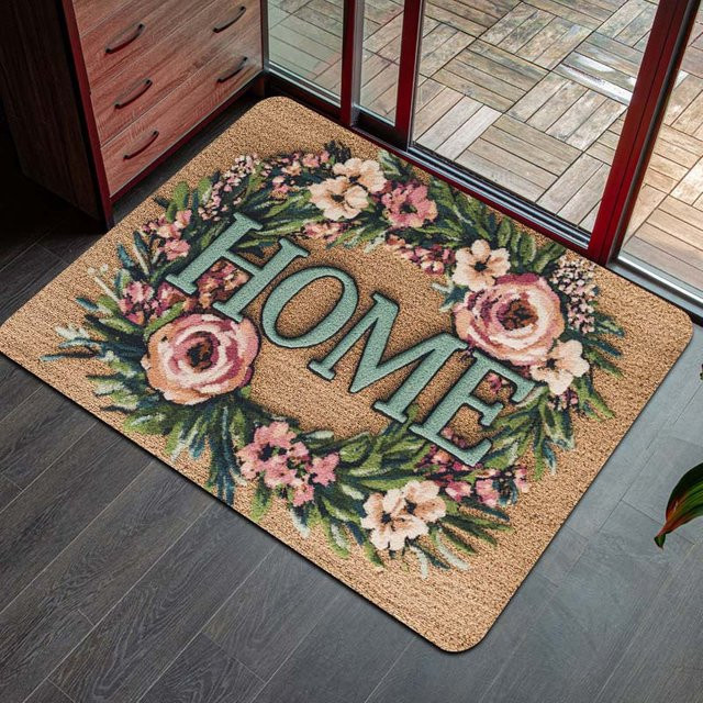 VIKAMA HOME Sweet Home Eingangsmatte aus Kokosfaser, rutschfest und wasserabsorbierend, B/T: 60 x 40 cm, Mehrfarbig - Bild 1