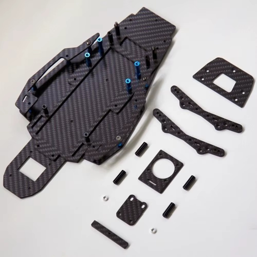 HobbyCorki RC Carbon Fiber Chassis Rahmen Kit, Schwarz, Zubehör - Bild 2