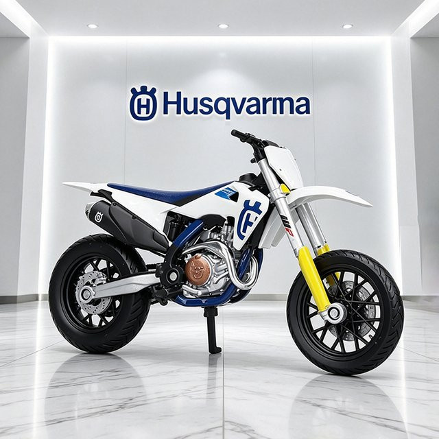 Bburago Husqvarna FS450 Motorradmodell, 1:18, Metall, mit Stoßdämpfer - Bild 1