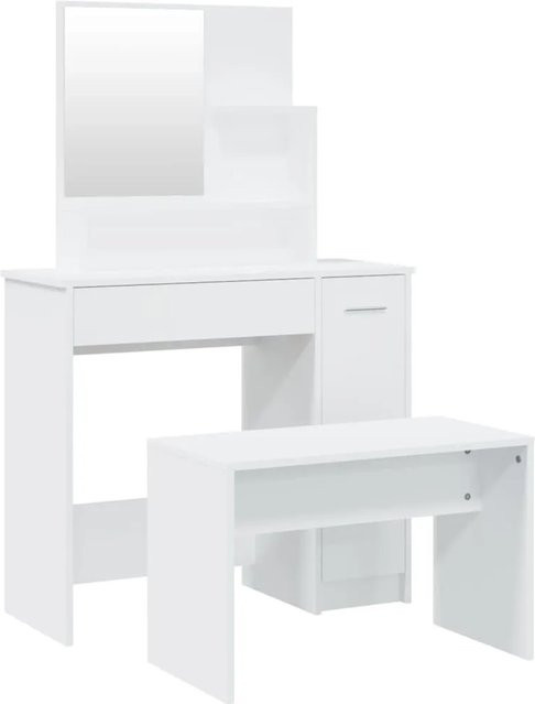 vidaXL Schminktisch-Set modern in Weiß, B/T/H: 86,5 x 35 x 136 cm - Bild 1