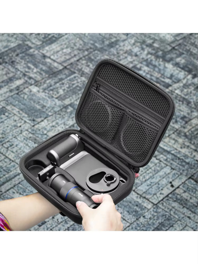 XFJI Aufbewahrungstasche aus PU-Leder in Schwarz, sturzsichere Hartschalen-Handtasche für VIVO X200 Ultra - Bild 6