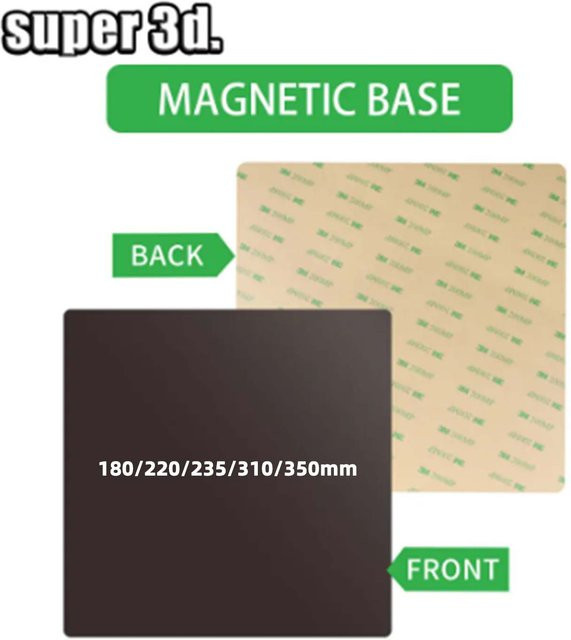 IdeaFormer Magnetischer Aufkleber mit 3M Adhesive als Magnetbasis Bauplatte für FDM 3D-Drucker, Farbe: Schwarz, Breite: 180 mm, Breite: 220 mm, Breite: 235 mm, Breite: 250 mm, Breite: 310 mm, Breite: 350 mm - Bild 1