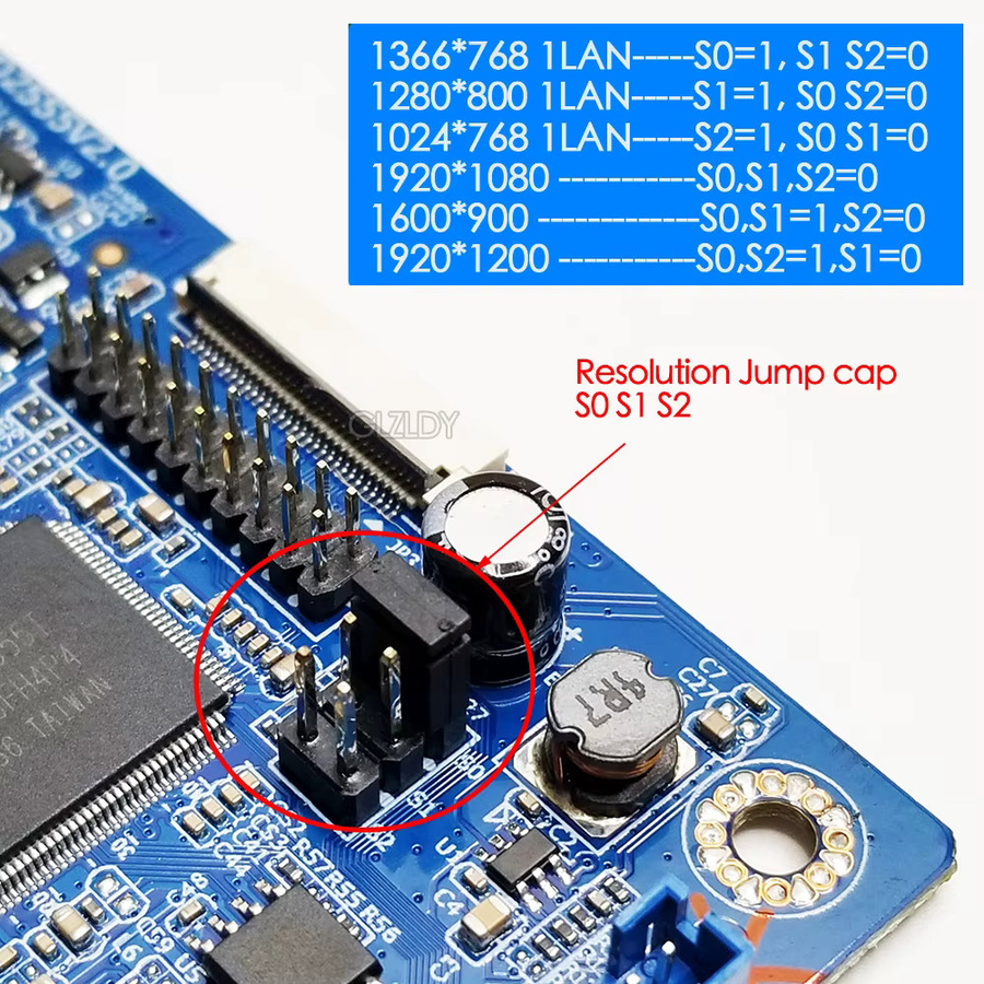 GLZLDY EDP 30-Pin LCD-Controller-Treiberplatine mit 1 HDMI für verschiedene Bildschirmauflösungen in Blau - Bild 2