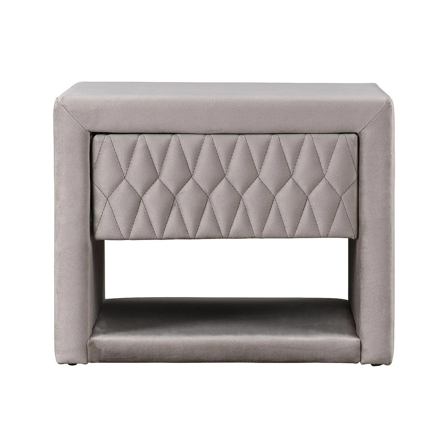 Nachttisch Daniele von Vente-unique in Beige mit geometrischem Art-Deco-Design, Breite: 50 cm - Bild 2