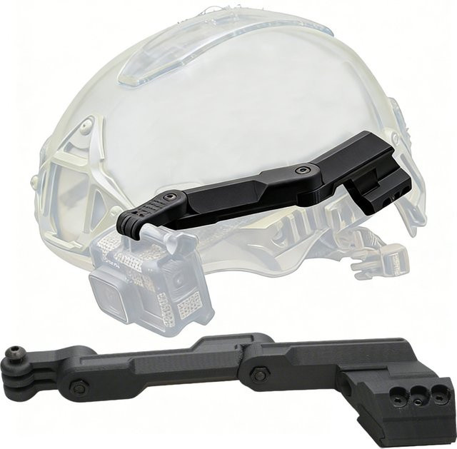 SHUAICHI Taktische Helm Seitenhalterung für GoPro und DJI Action Kameras, Schwarz, kompatibel mit Wendy und ARC Schienen - Bild 1