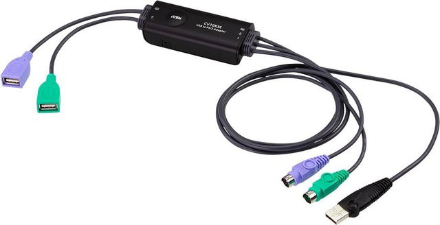 ATEN USB zu PS/2-Konverter Schwarz CV10KM mit 0,8 m Kabellänge - Bild 1