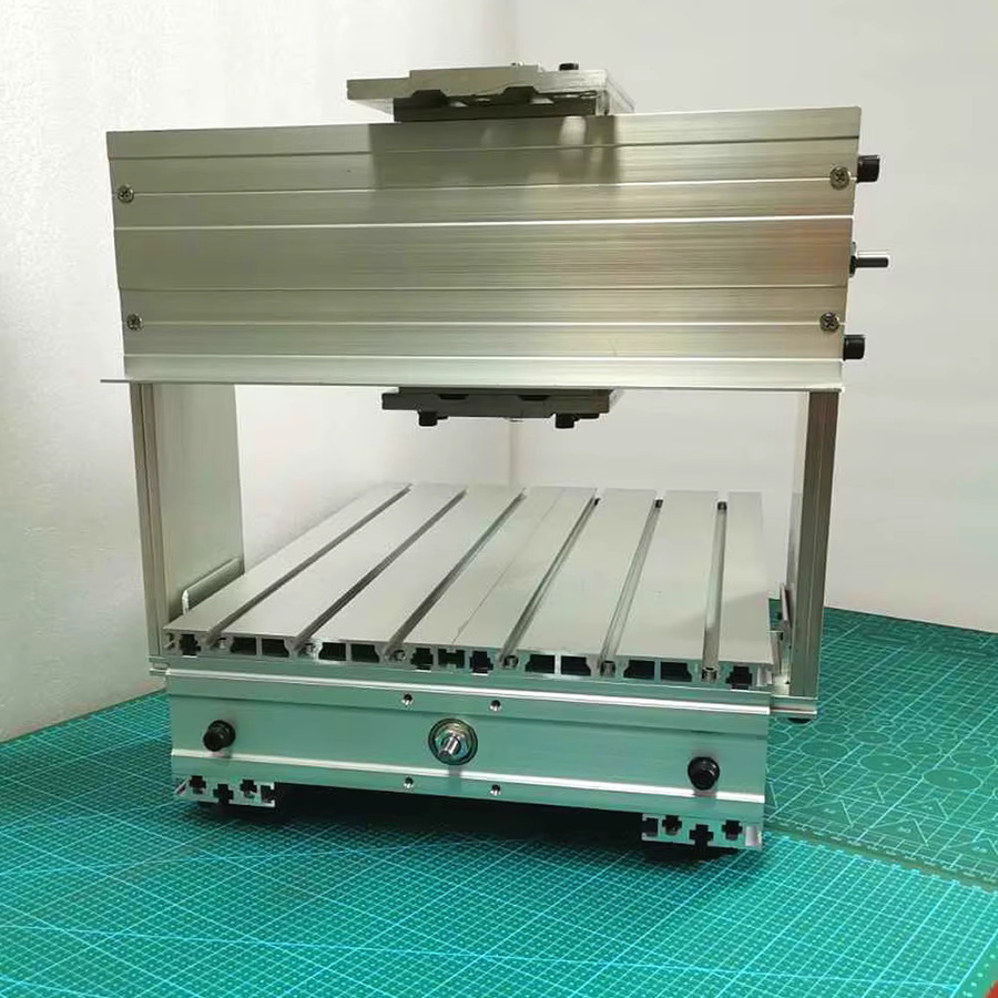 XMSJ Mini CNC Graviermaschine 3020 DIY Rahmen Kit aus Aluminium in Silber mit 1605 Kugelumlaufspindel und Nema23 Schrittmotorhalterung, Hub: H 7,0 cm x B 20,0 cm x T 30,0 cm - Bild 2