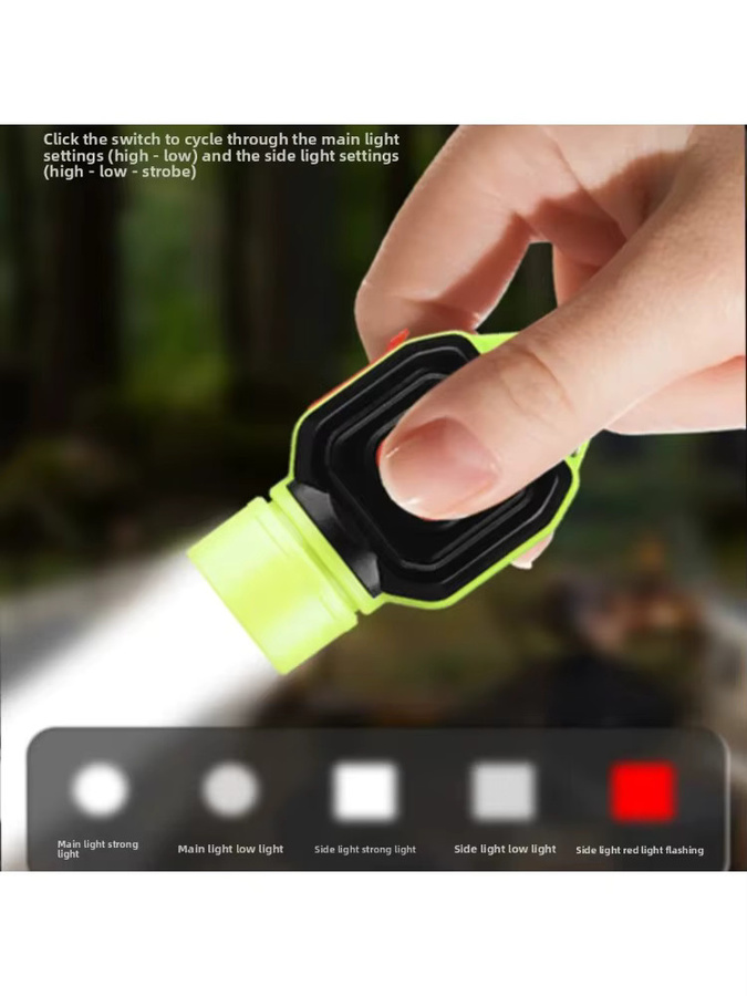 QHSPE COB Schlüsselanhänger-Leuchte in Rot, USB wiederaufladbare LED Taschenlampe mit Magnet und Wasserdichtigkeit für Outdoor, Camping und Notfälle - Bild 6