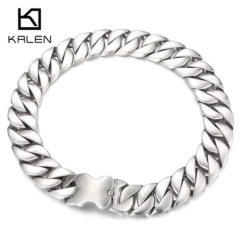 Kalen Halskette mit Hundeknochen-Anhänger, Edelstahl, Silber, Unisex - Bild 3