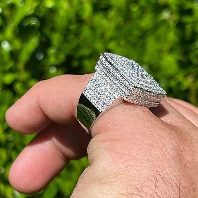 Huitan Ring, quadratisch, Silber, Zirkonia, Unisex - Bild 2
