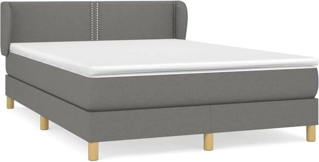 vidaXL Boxspringbett mit Matratze Dunkelgrau B/T: 140 x 200 cm - Bild 1