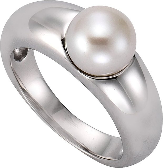 Zeeme Pearls Ring 925 Silber, Muschelkernperle, weiß, Unisex - Bild 1