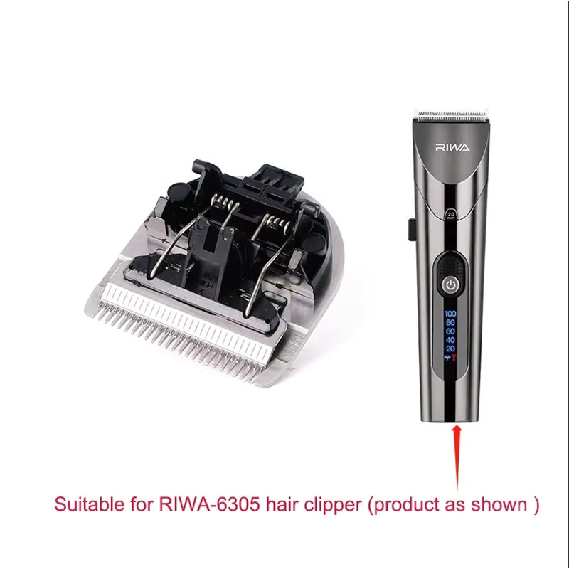 HAOYUNMA Klingenersatz für Haarschneidemaschine RIWA RE-6305, Stahlschneidkopf und Stromkabel, Silber - Bild 2