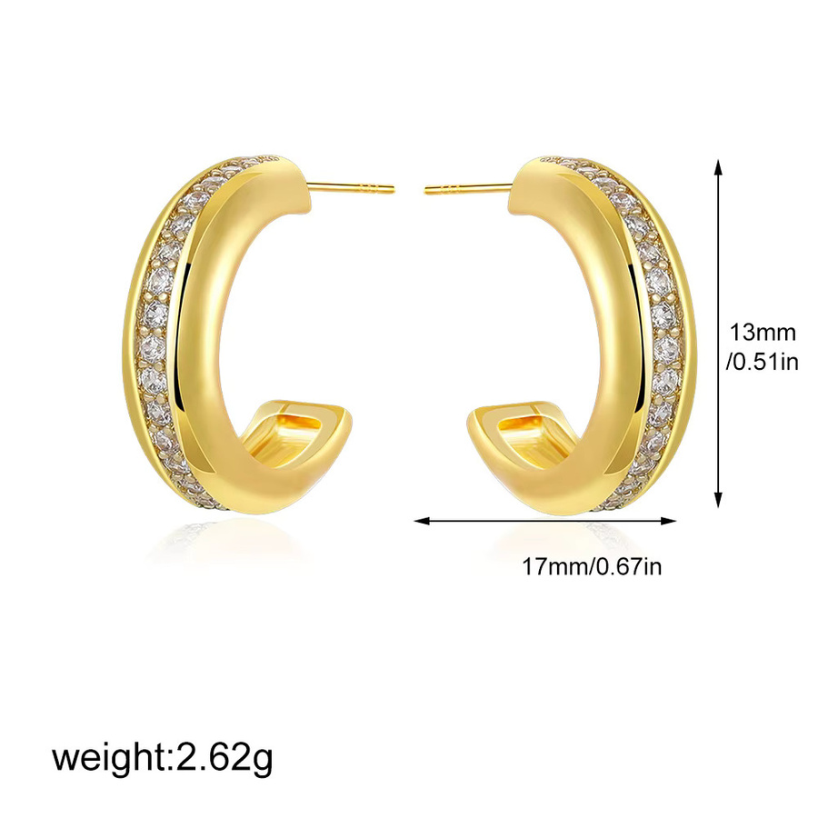 Erpels Ohrring, Edelstahl, Gold, Zirkonia - Bild 2