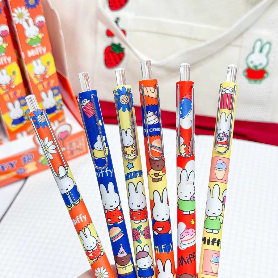 Miffy Kawaii Druckknopf-Neutralstift Blind Box mit 0,5 mm Mine in Schwarz und Mehrfarbig - Bild 1