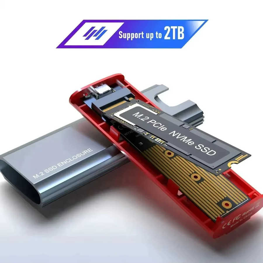 Kebidu M.2 SSD-Gehäuse mit Dual Protocol für NVMe und SATA, 10 Gbit/s USB 3.1 Adapter mit USB-C Anschluss für PC und Laptop - Bild 2