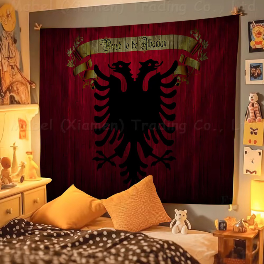 Rastar Albanien-Flagge als rechteckiges Textil-Banner in Rot für Partys und Werbung, B/H: 70 x 50 cm - Bild 5