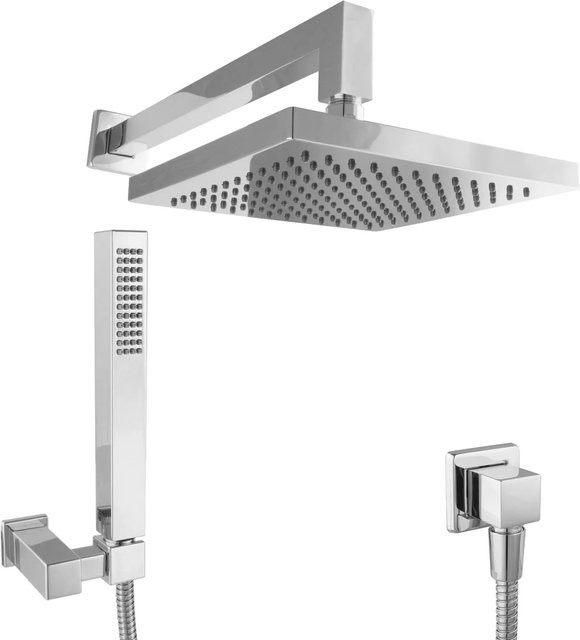 PaulGurkes Duschsystem Unterputz Set in Chrom mit Kopfbrause und Handbrause - Bild 1