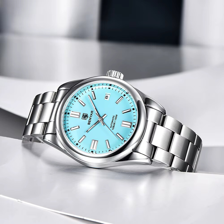BENYAR Armbanduhr Automatik, Edelstahl, Blau, Herren - Bild 4