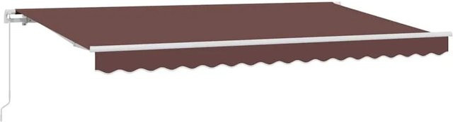 Einziehbare Markise vidaXL in Braun mit Aluminiumgestell und gestreiftem Stoff, B: 400 cm, T: 200 cm - Bild 1