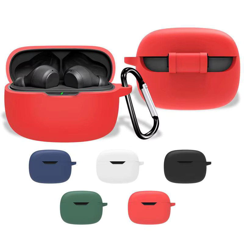 Silikon Schutzhülle für JBL Wave Beam Headset in Schwarz mit Karabiner - Bild 2