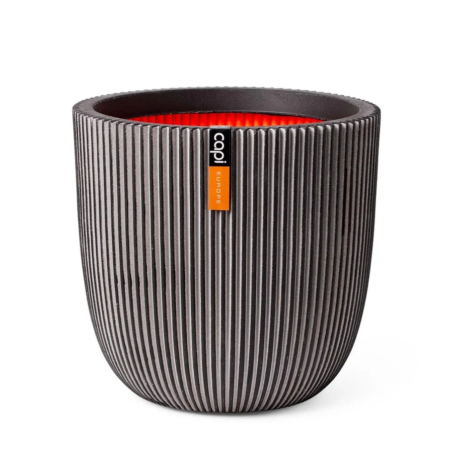 Capi Übertopf Kugel Groove NL in Anthrazit, B/T/H: 35 x 35 x 34 cm - Bild 2