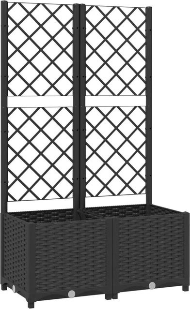 vidaXL Garten-Pflanzgefäß mit Spalier in Schwarz aus PP-Kunststoff, B/T/H: 80 x 40 x 136 cm - Bild 1