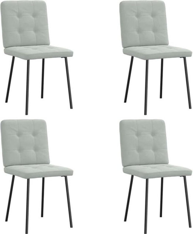 Vidaxl Esszimmerstühle 4er Set Modern in Grau aus Samt - Bild 1