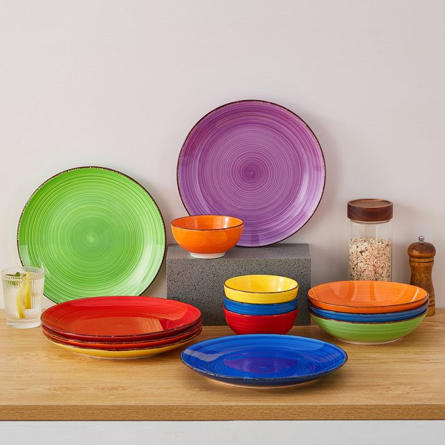 Vancasso Steinzeug Geschirrset Bonita in Multicolour bestehend aus Frühstückstellern, Desserttellern, Müslischalen und Tassen - Bild 1
