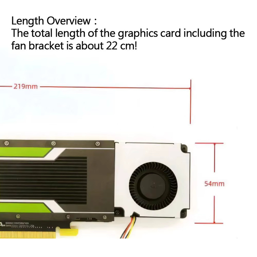 Nvidia Aktiver Turbo-Kühlventilator für Tesla P4 M4 T4 A2 GPU Grafikkarten-Modifikation, Schwarz, 4-Draht-PWM, Geräuscharm - Bild 2