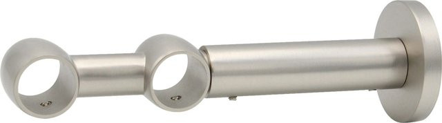 Mydeco Gardinenstangen-Halterung Noble 1-läufig ausziehbar in Edelstahl-Optik Silber - Bild 1