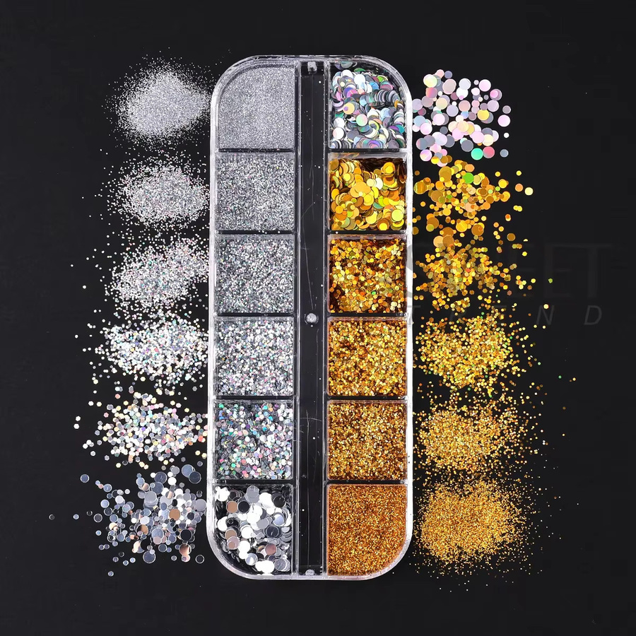 SWEET TREND Nagelglitzer, Gold Silber, Holografisch, Glänzend - Bild 2