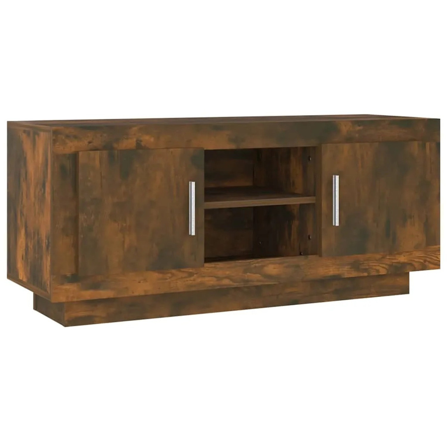 vidaXL TV-Schrank aus Holzwerkstoff in Räuchereiche, Braun, B/T/H: 102 x 35 x 45 cm - Bild 2