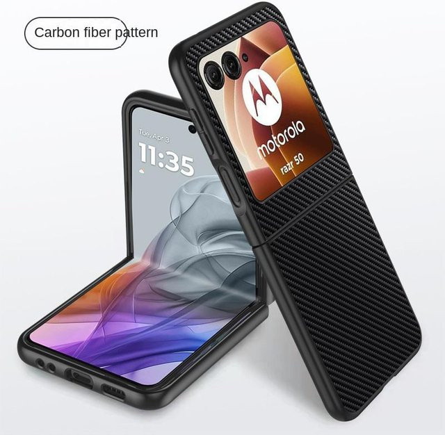 szHAIyu Premium Lederhülle für Motorola Razr 50 Ultra, Moto Razr 50, Razr 40, stoßfeste Handyhülle in Schwarz - Bild 1