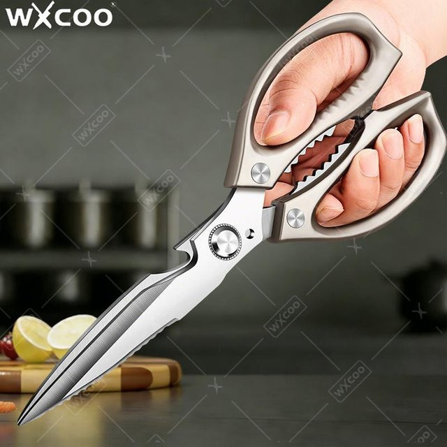 WXCOO Multifunktionale Küchenschere aus Edelstahl für Fleisch und Knochen in Silber - Bild 1