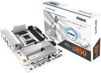 Sapphire PURE B850A WIFI 7 Mainboard AM5 DDR5 mit Wi-Fi und Bluetooth in Schwarz und Weiß - Bild 1