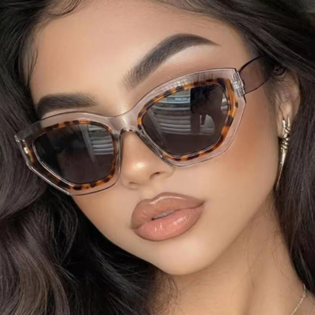 Rexxar Cat-Eye Sonnenbrille, Damen, Vollrand, Polygon, Braun, Kunststoff - Bild 1