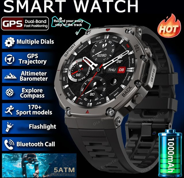 Ola Esporte Smartwatch, GPS, Schwarz, Silikon, Unisex - Bild 1