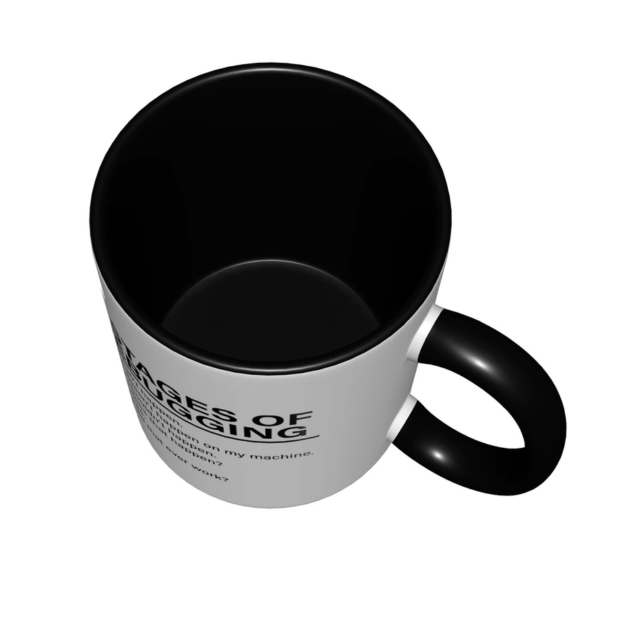 PEJAFAN Keramiktasse 6 Stufen des Debugging für Papa, Ehemann oder Freund in Schwarz-Weiß, 325 ml - Bild 3