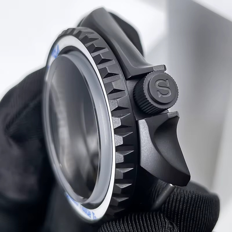 MACARLON Uhrengehäuse Edelstahl, Schwarz, 42 mm, Unisex - Bild 3
