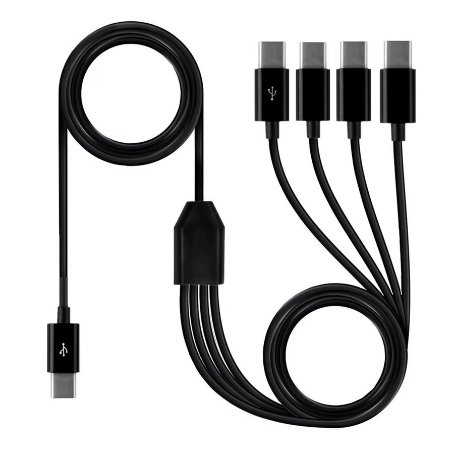 UXG USB-C Y-Splitter Ladekabel mit 2 bis 6 Ports für schnelles Laden von Smartphone und Tablet, Schwarz - Bild 5