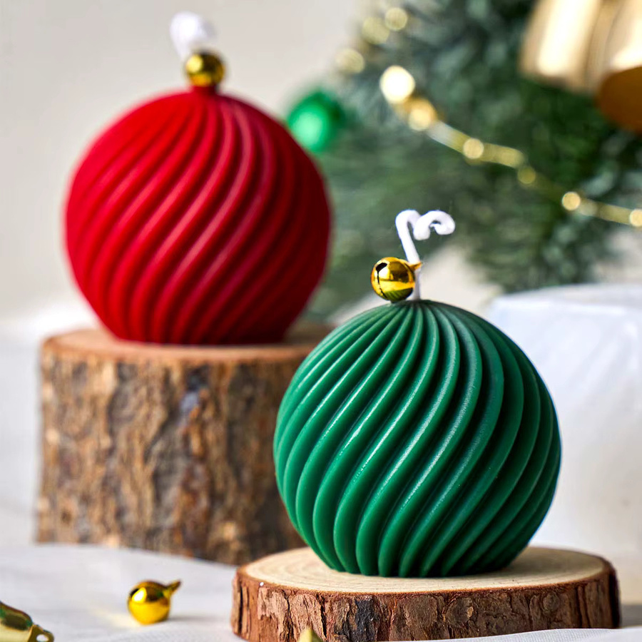 UDOCOOL Silikon Kerzenform 3D Drehen Ball für DIY Weihnachtsdeko und Handwerk in Multicolour - Bild 3