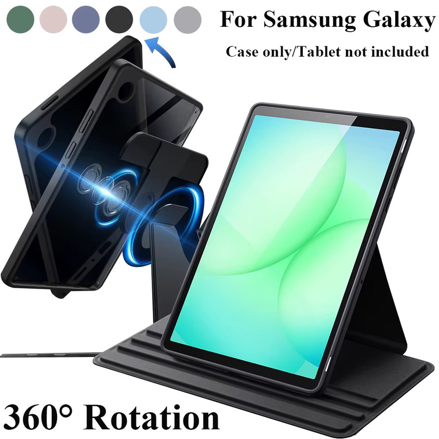 Drehbare Schutzhülle für Samsung Galaxy Tab A9, A11, S9, S10 Serie mit Stifthalter in Schwarz - Bild 6