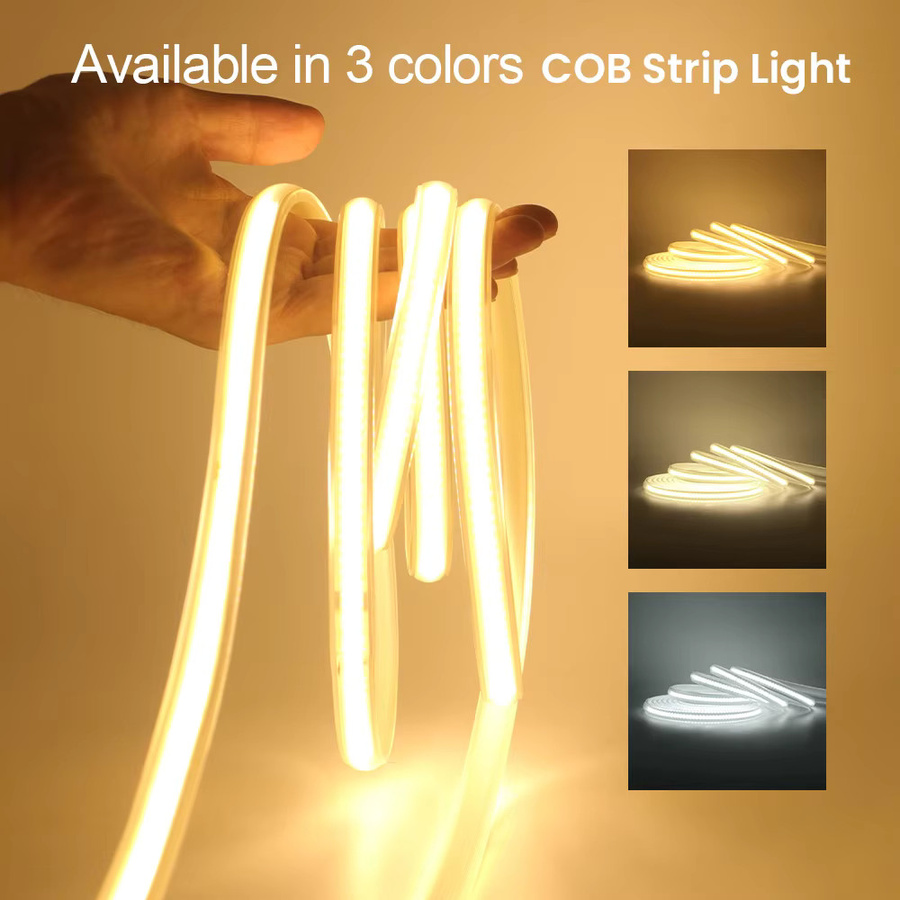RAZEND COB LED Streifen Set mit Touch Schalter und Fernbedienung, Dimmbar, Weiß, 220V mit Power Kit und 288 LEDs - Bild 4