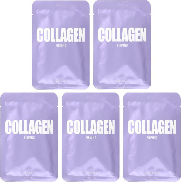 Lapcos Collagen Firming Sheet Mask Set, 5x 25 ml, Kollagen, Peptide, Reife Haut - Bild 1